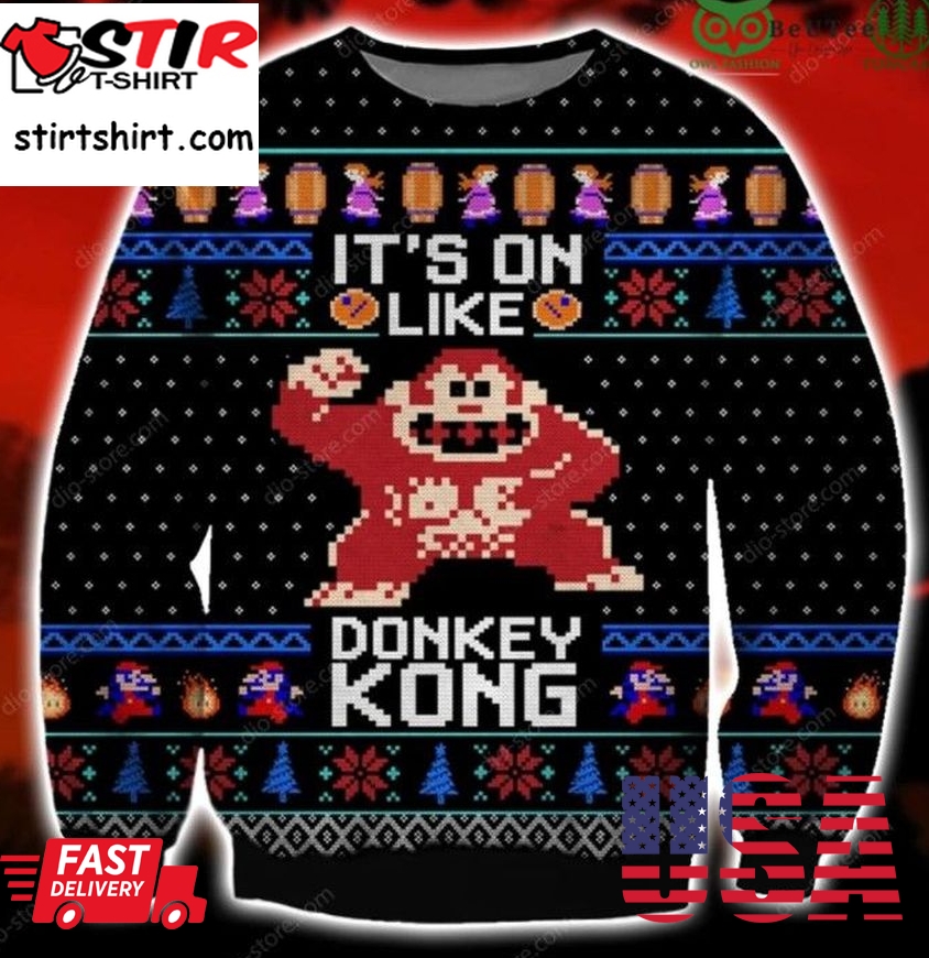 Donkey Kong 3D Christmas Ugly Sweater