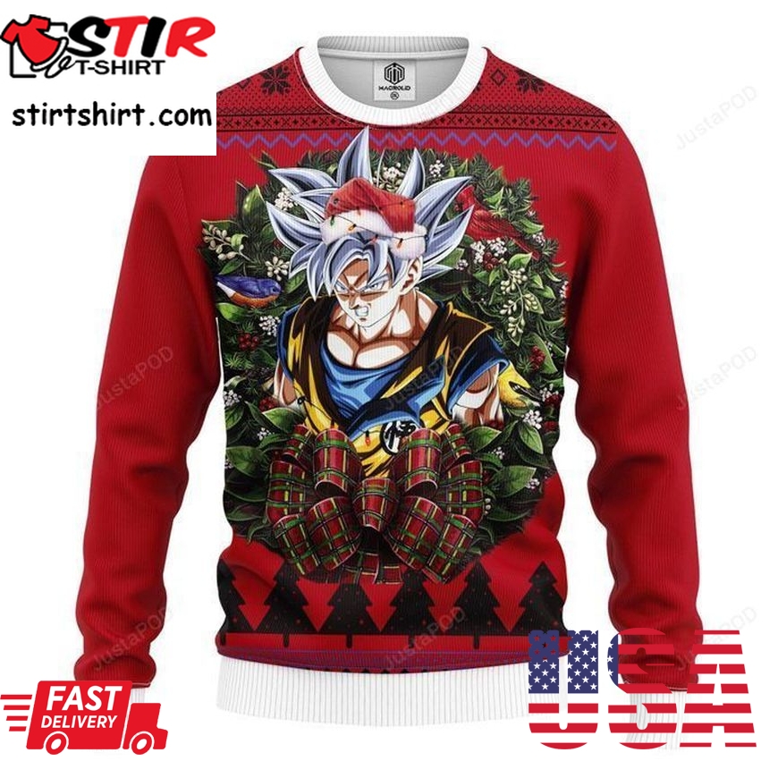 Dragon Ball Super Movie Goku Ultra Instinct Noel Mc Ugly Sweater, Ugly Sweater, Christmas Sweaters, Hoodie, Sweater