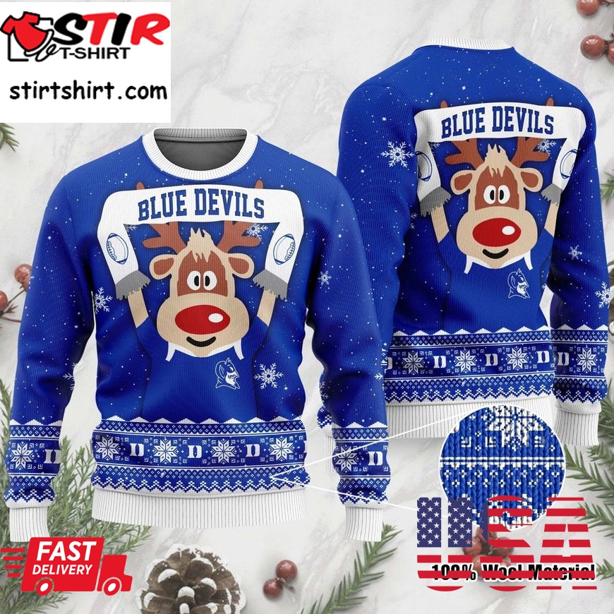 Duke Blue Devils Funny Ugly Christmas Sweater Ugly Sweater Christmas