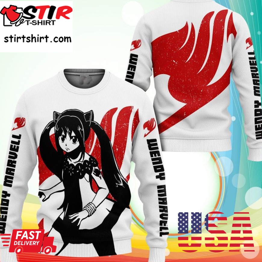 Fairy Tail Wendy Marvell Sweatshirt Silhouette Anime 3D Printed Sweaters