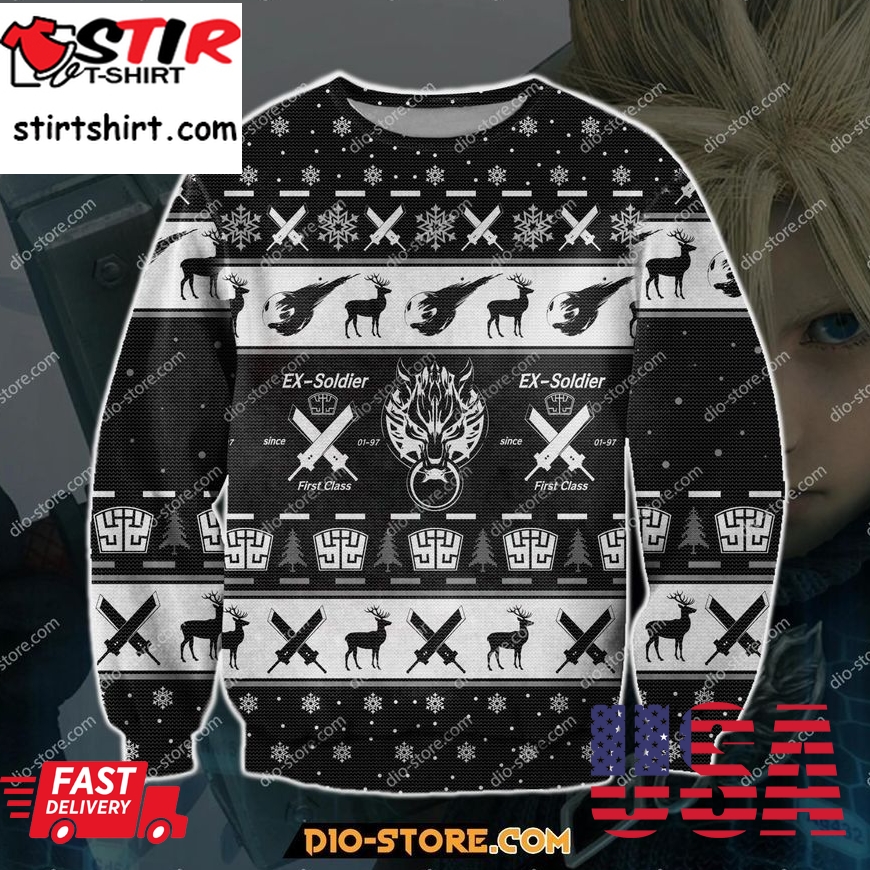 Final Fantasy 3D Print Knitting Pattern Ugly Christmas Sweater Hoodie All Over Printed Cint10153, All Over Print, 3D Tshirt, Hoodie, Sweatshirt