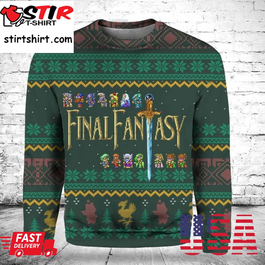 Final Fantasy Game 3D Christmas Sweatshirt