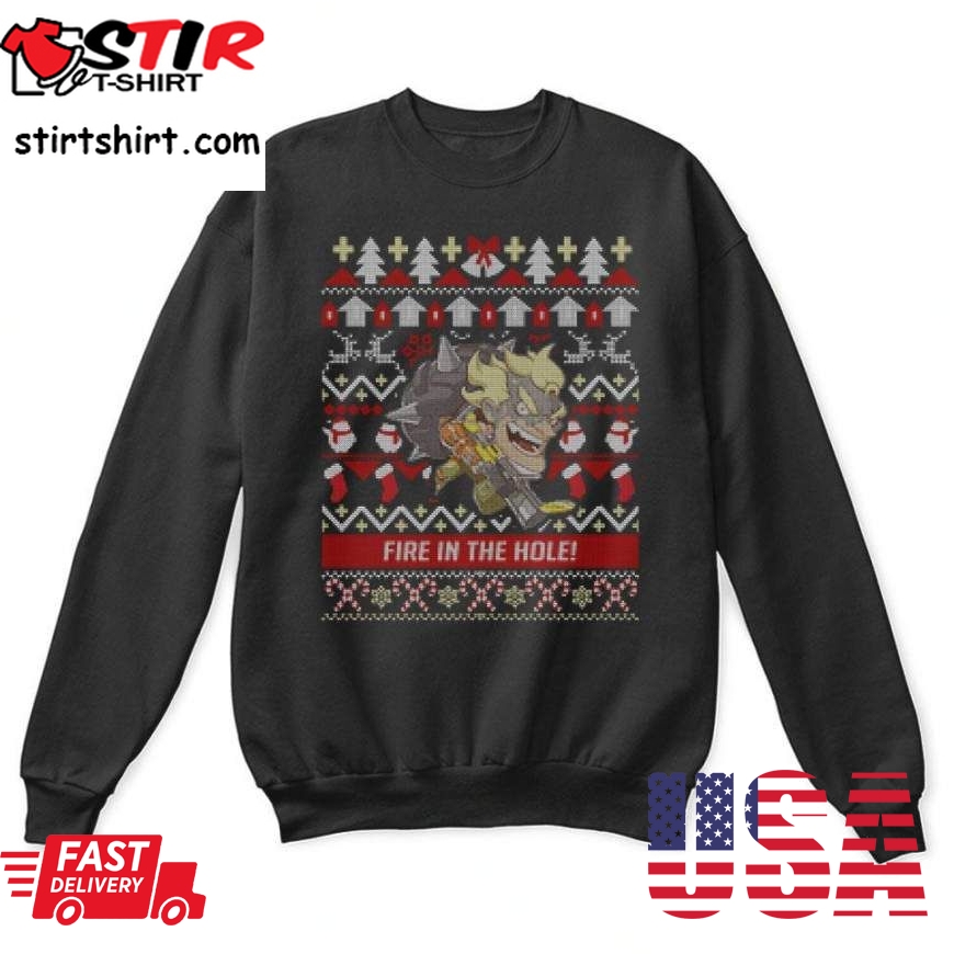 Fire In The Hole! Junkrat Overwatch Christmas Ugly Sweaters