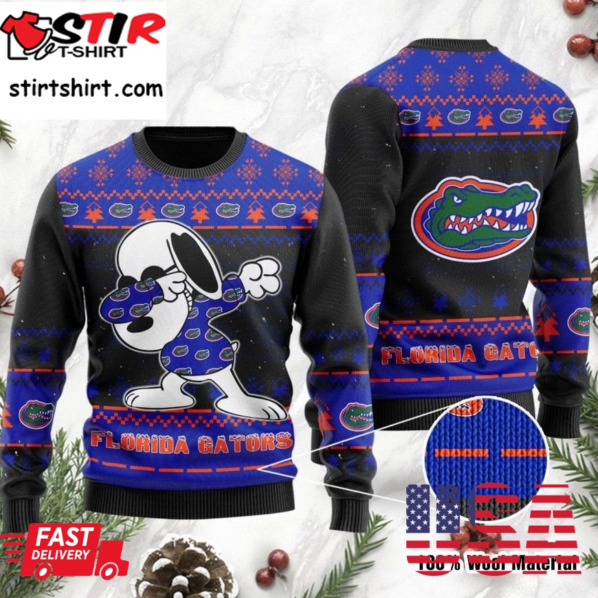 Florida Gators Snoopy Dabbing Holiday Party Ugly Christmas Sweater Ugly