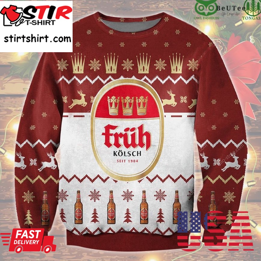 Fruh Kolsch Ugly Christmas Sweater Holiday Drinking Gift