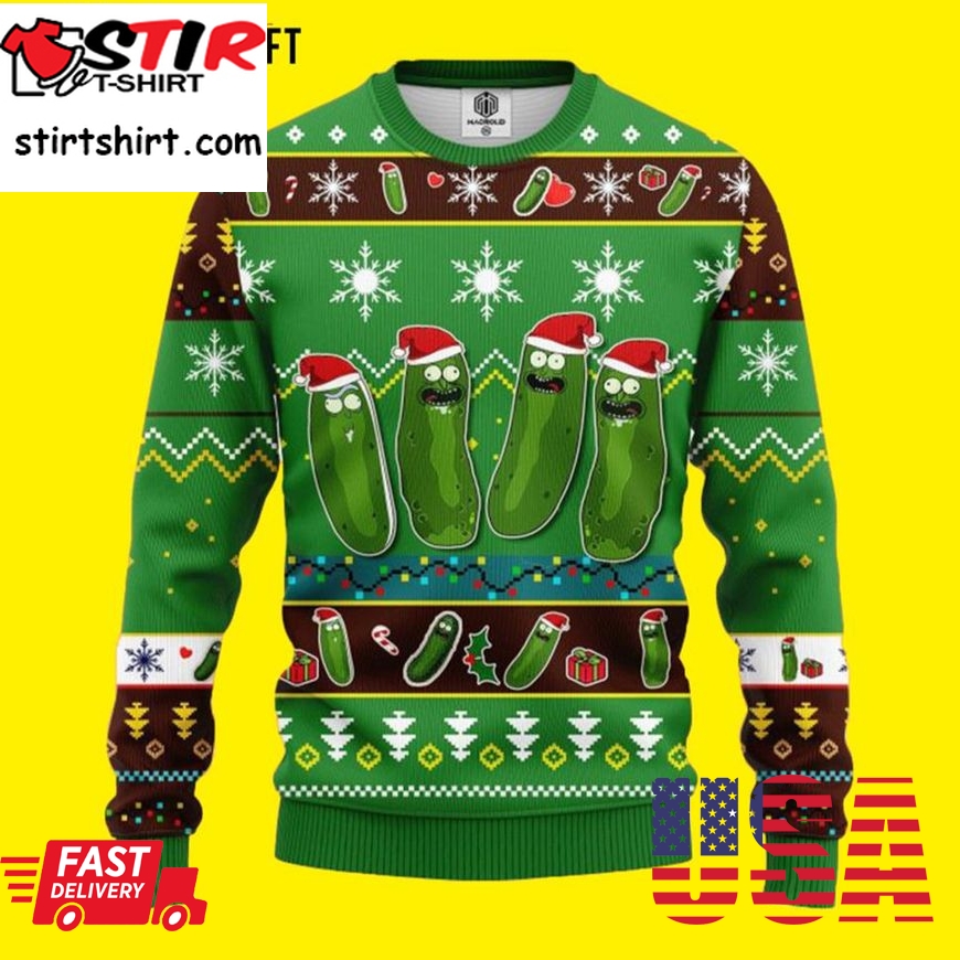 Funny Pickle Rick And Morty Ugly Christmas Sweater
