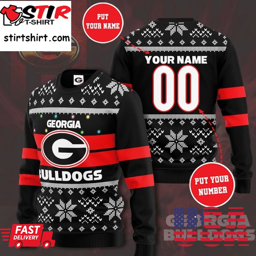 Georgia Bulldogs Personalized Custom Christmas Sweater