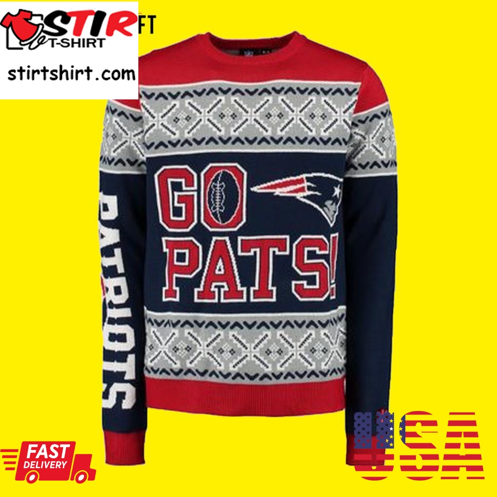 Go Pats New England Patriots Ugly Christmas Sweater