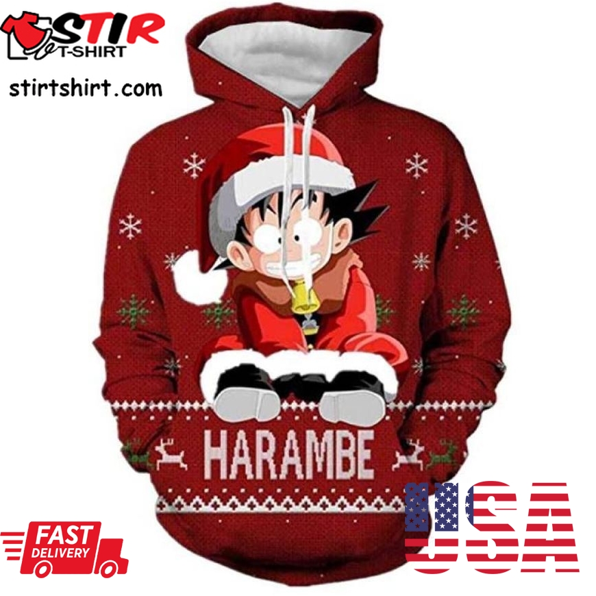 Goku Christmas Dragon Ball Z 3D All Over Print Hoodie, Zip Up Hoodie, Ugly Sweater, Christmas Sweaters, Hoodie, Sweater