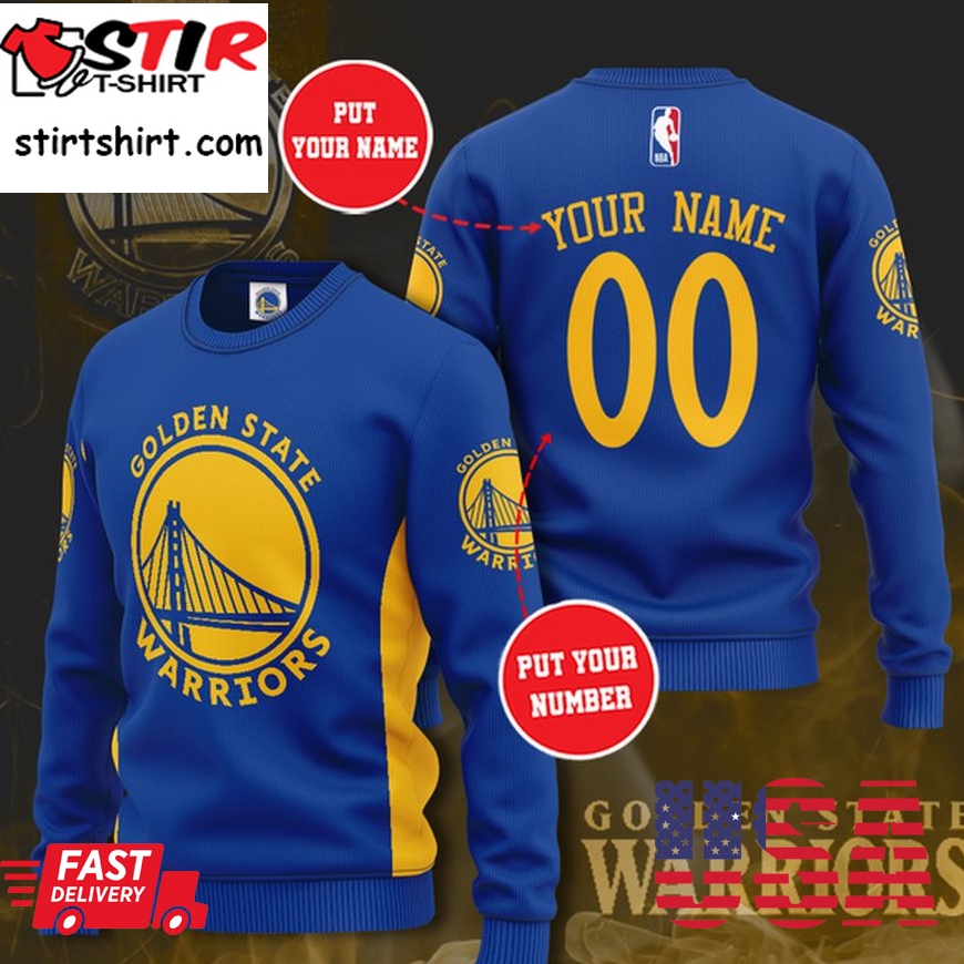 Golden State Warriors Team Personalized All Over Print Sweater