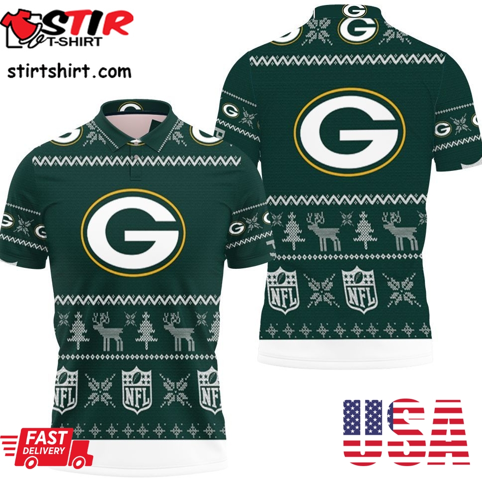 Green Bay Packers Ugly Sweatshirt Christmas 3D Polo Shirt All Over Print Shirt 3D T Shirt