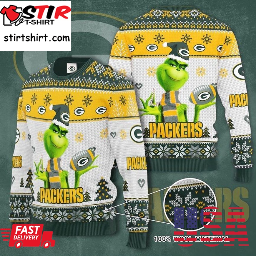 Grinch Green Bay Packers Christmas Sweater