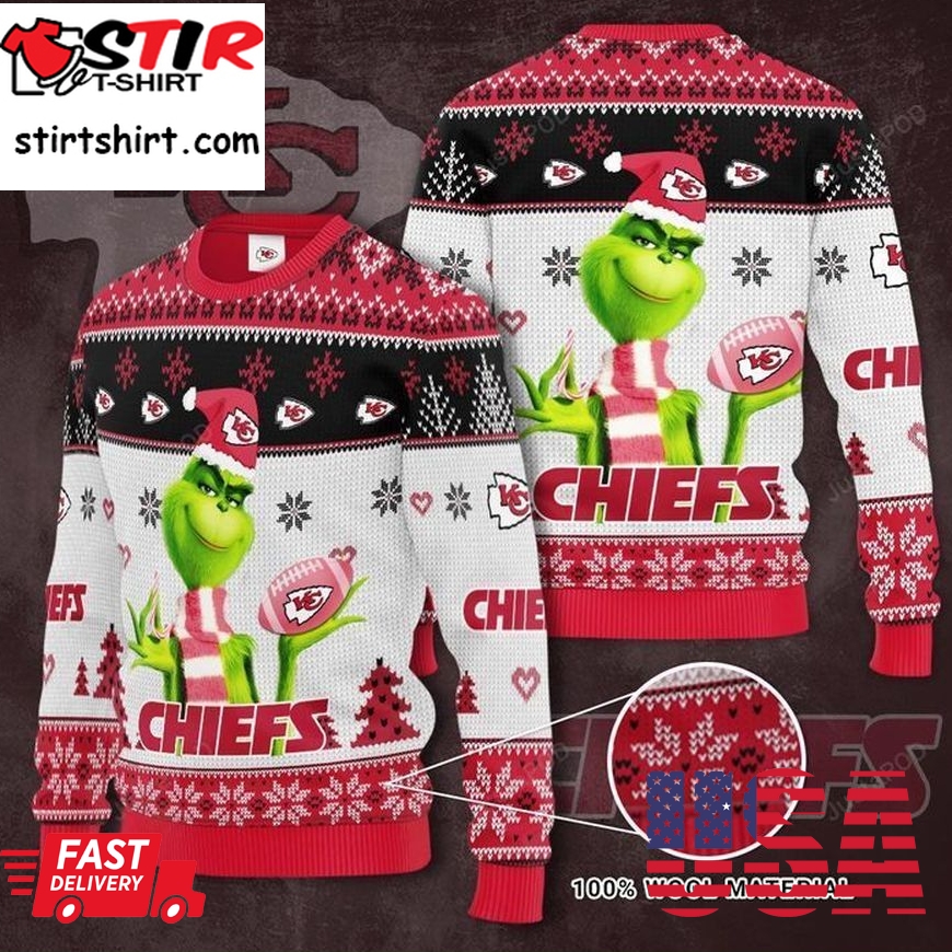 Grinch Kansas City Chiefs 3D Ugly Christmas Sweater, Ugly Sweater, Christmas Sweaters, Hoodie, Sweater