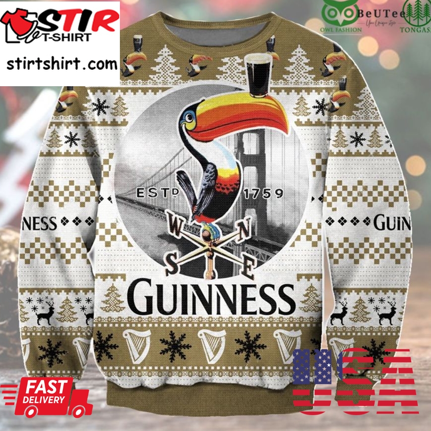 Guinness Ugly Sweater Beer Drinking Christmas Limited