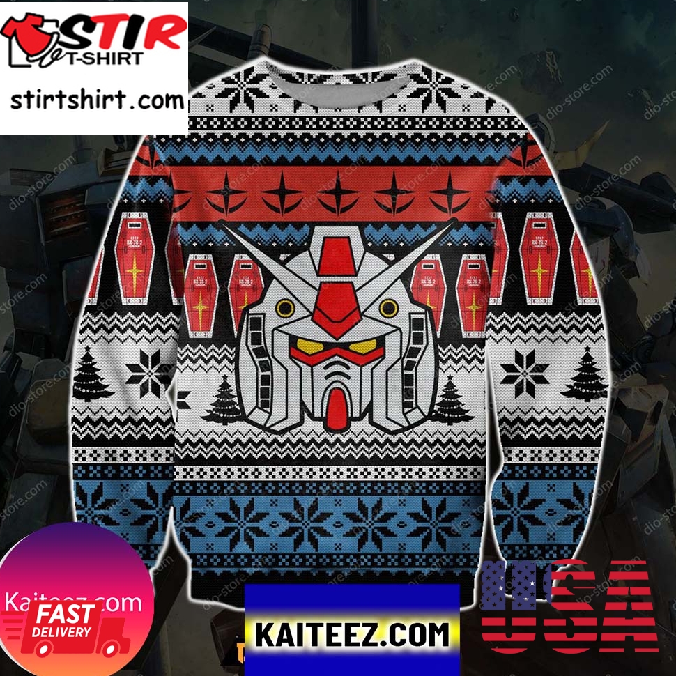 Gundam 3D Print Knitting Pattern Christmas Ugly Sweater