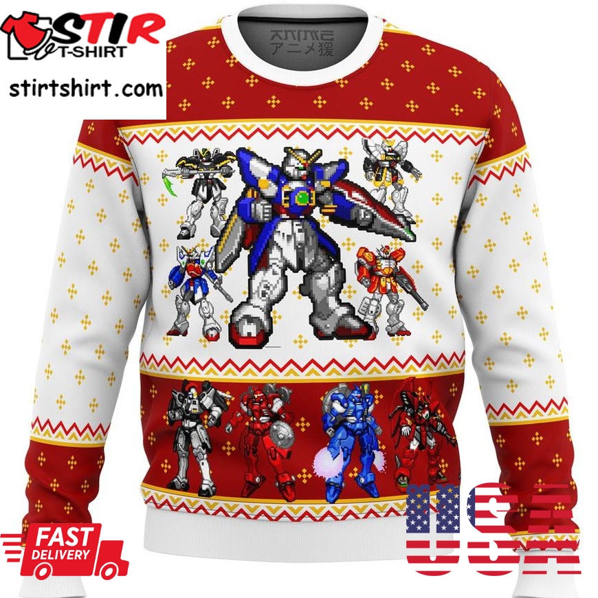 Gundam Wing Sprites Premium Ugly Christmas Sweater