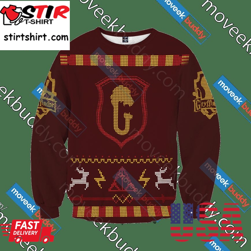 Harry Potter Brave Like A Gryffindor Winter Ugly Christmas Sweater, All Over Print Sweatshirt, Ugly Sweater, Christmas Sweaters, Hoodie, Sweater