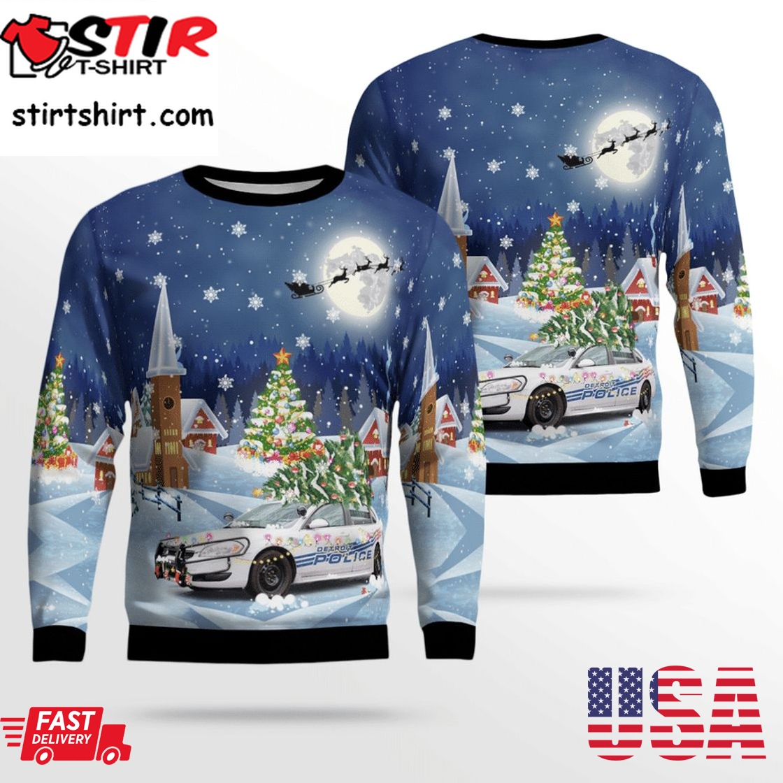 Hot Detroit Police Department 3D Christmas Sweater