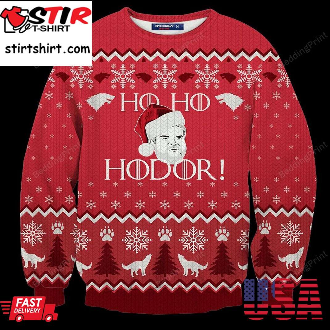 Hot Game Of Thrones Ho Ho Hodor Ugly Christmas Sweater