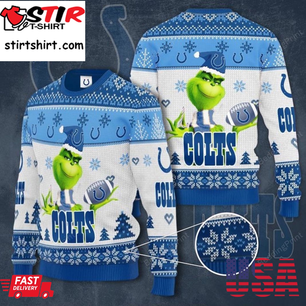 Hot Grinch Indianapolis Colts Ugly Christmas Sweater