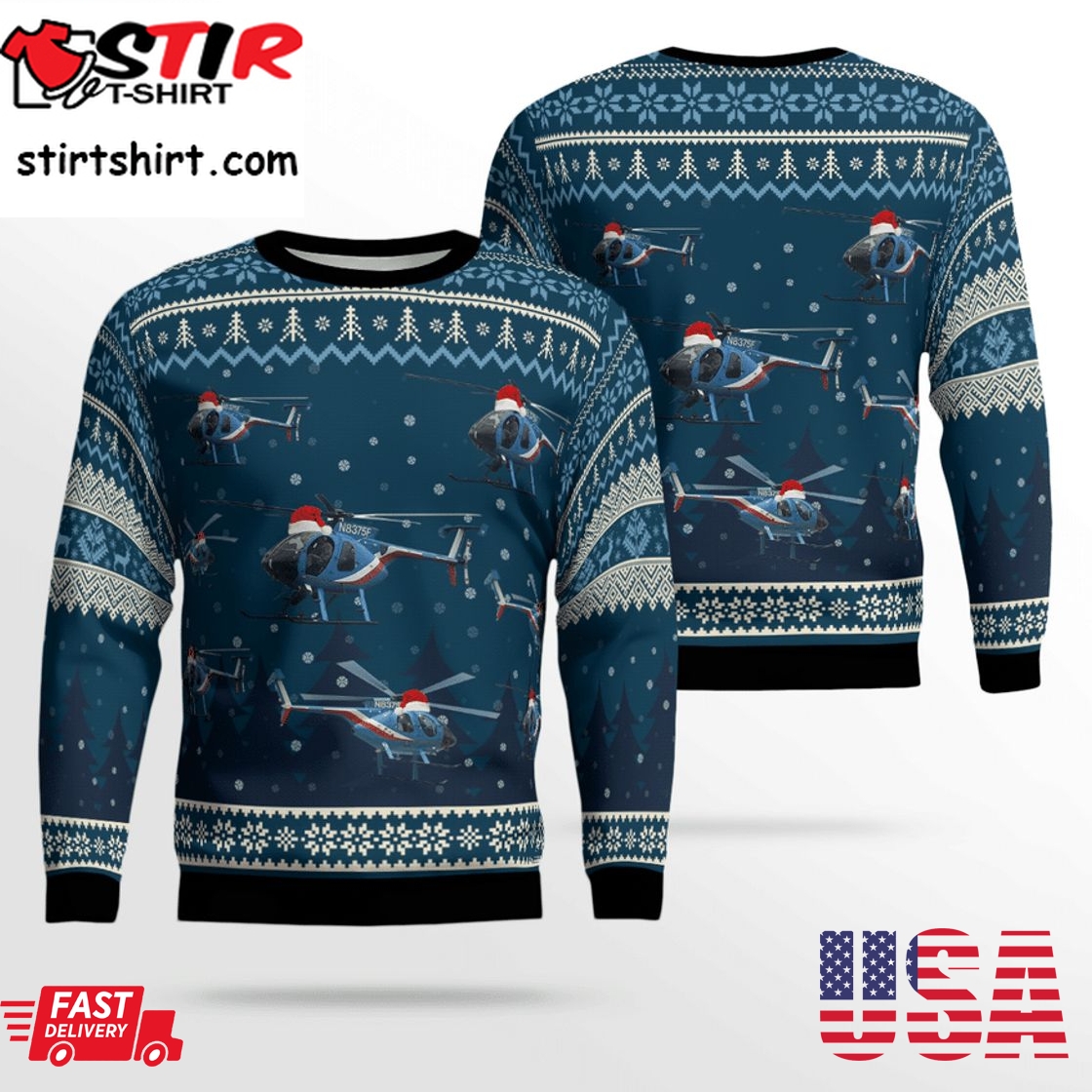 Hot Houston Police Air Support 75 Fox N8375f 3D Christmas Sweater