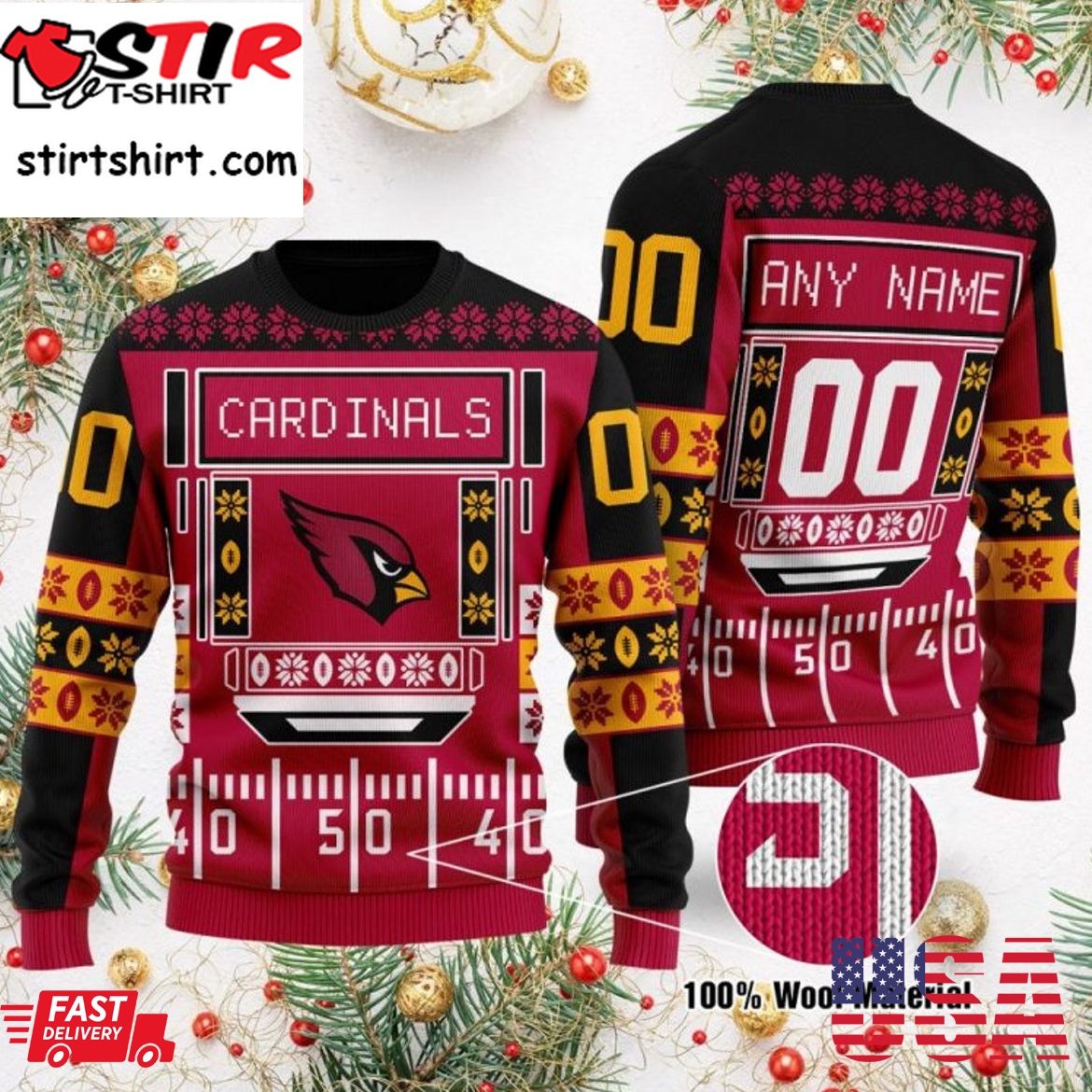 Hot Personalized Arizona Cardinals Ugly Christmas Sweater