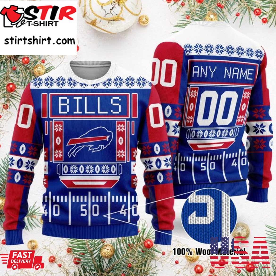Hot Personalized Buffalo Bills Ugly Christmas Sweater