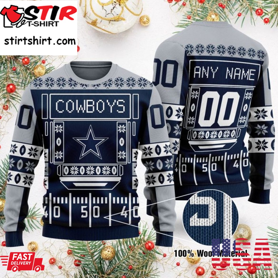 Hot Personalized Dallas Cowboys Ugly Christmas Sweater
