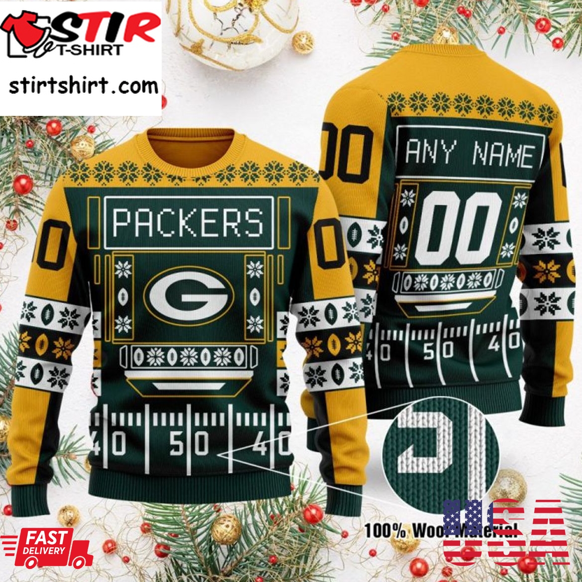 Hot Personalized Green Bay Packers Ugly Christmas Sweater