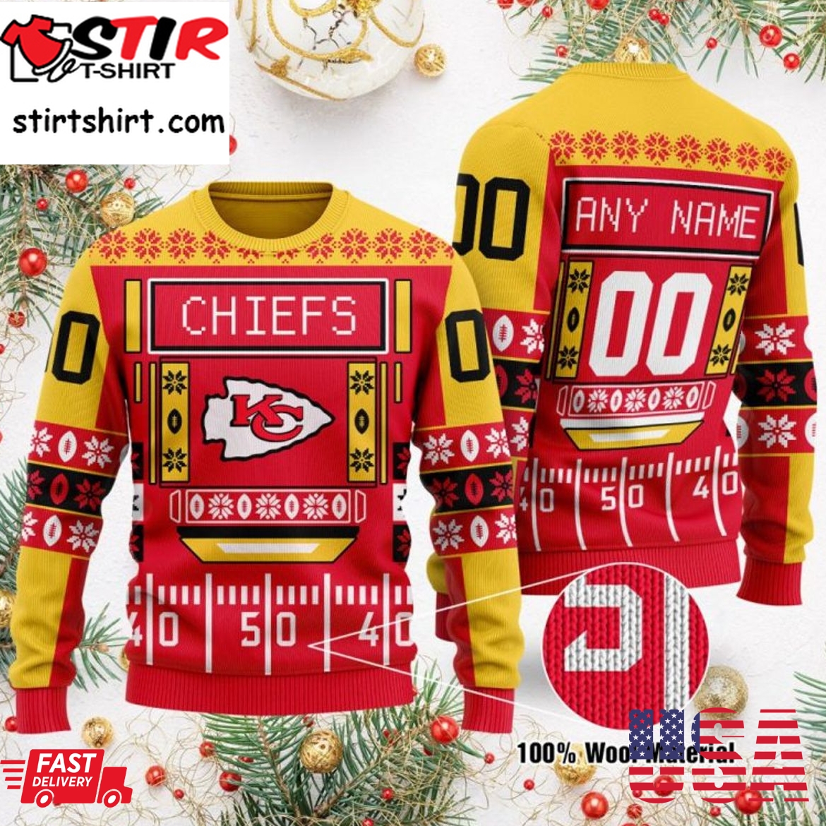 Hot Personalized Kansas City Chiefs Ugly Christmas Sweater