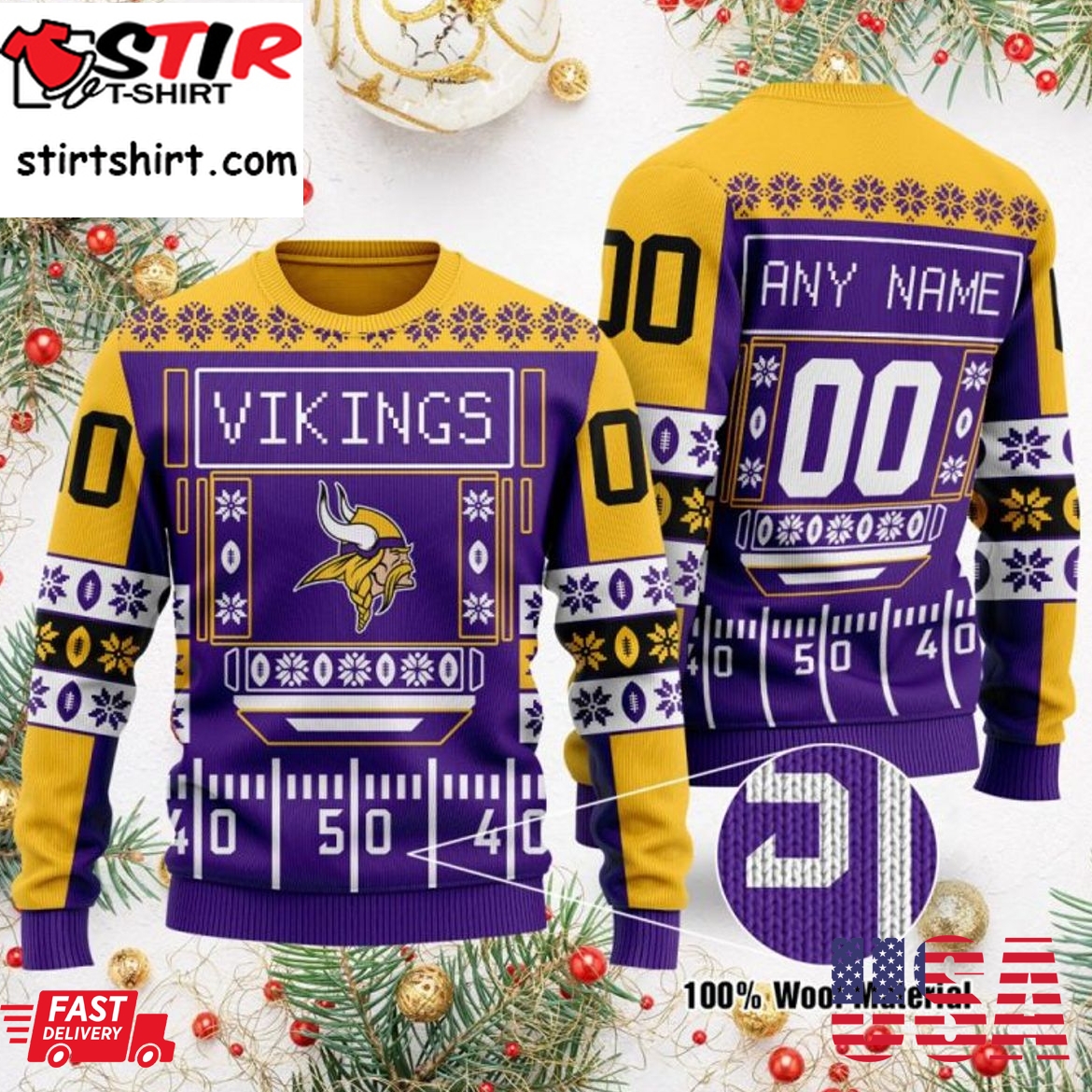Hot Personalized Minnesota Vikings Ugly Christmas Sweater