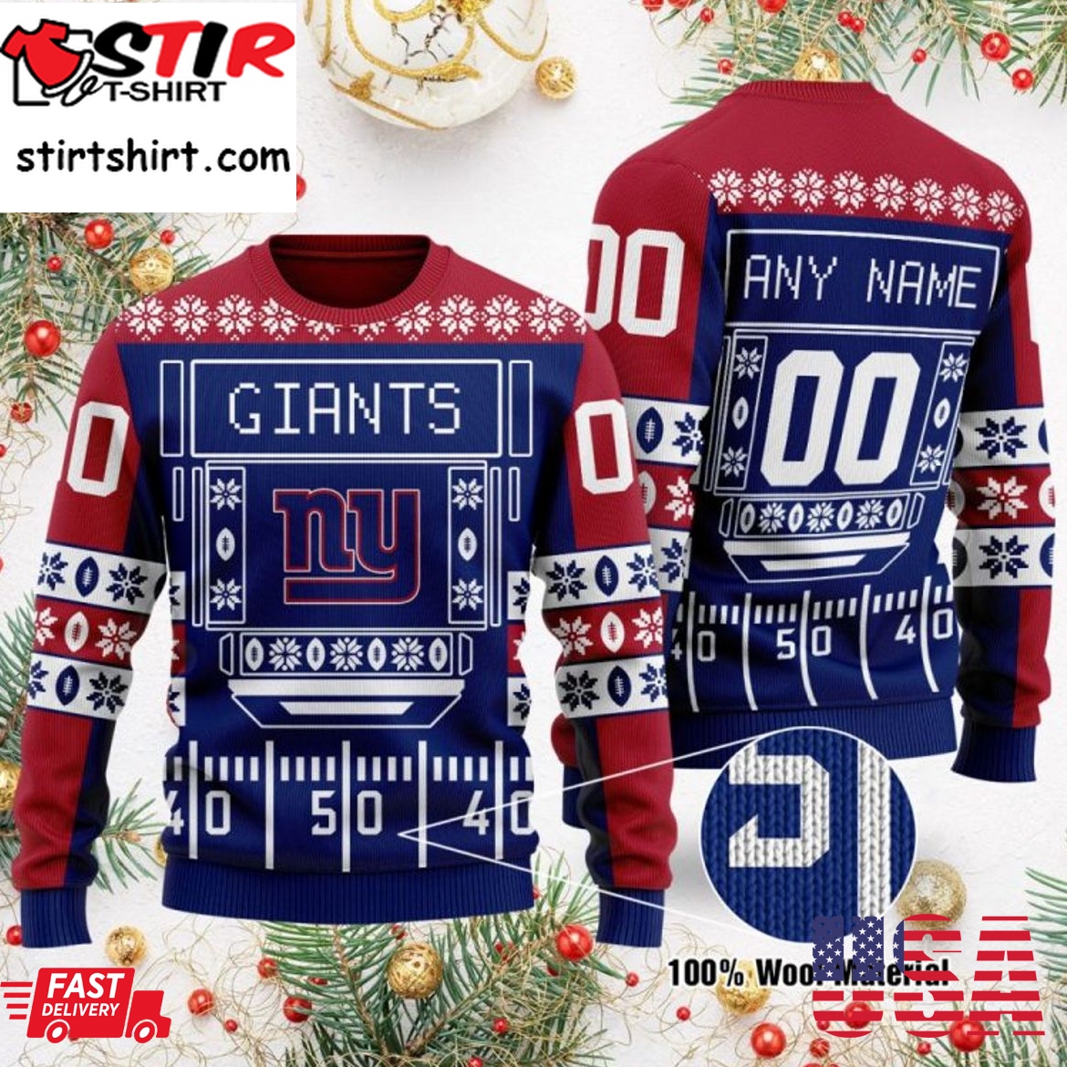 Hot Personalized New York Giants Ugly Christmas Sweater