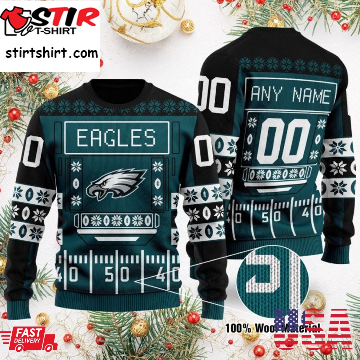 Hot Personalized Philadelphia Eagles Ugly Christmas Sweater