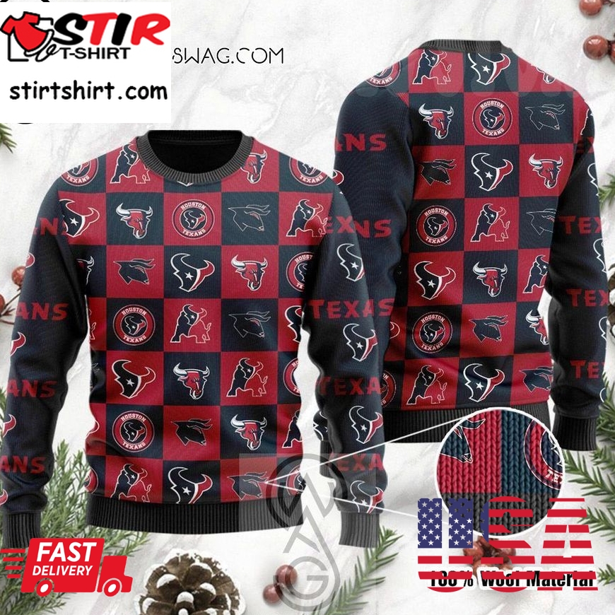 Houston Texans National Football League Knitting Pattern Ugly Christmas Sweater