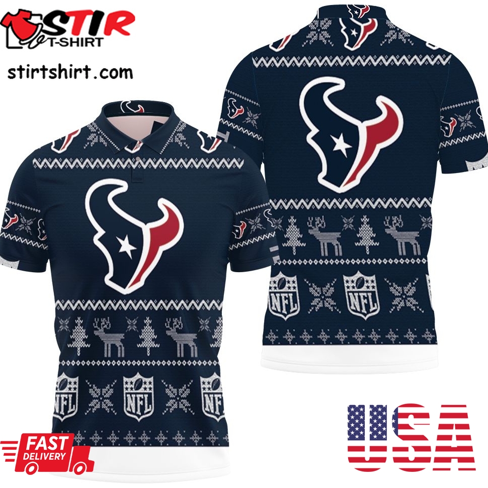 Houston Texans Nfl Ugly Sweatshirt Christmas 3D Polo Shirt All Over Print Shirt 3D T Shirt