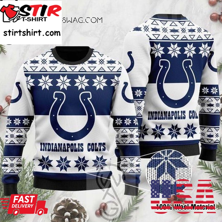 Indianapolis Colts America's Team Knitting Pattern Ugly Christmas Sweater