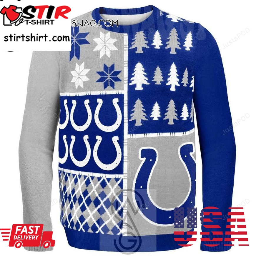 Indianapolis Colts Sports Lover Knitting Pattern Ugly Christmas Sweater