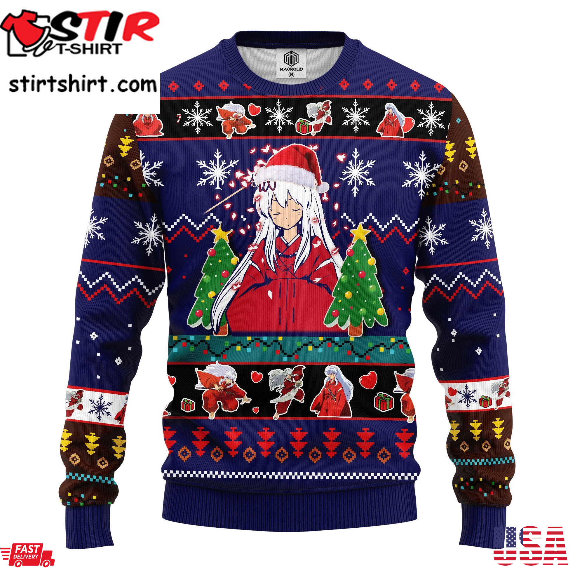 Inuyasha Anime 5 Ugly Sweater Gifts, Inuyasha Anime Gift Fan Ugly Sweaterpng