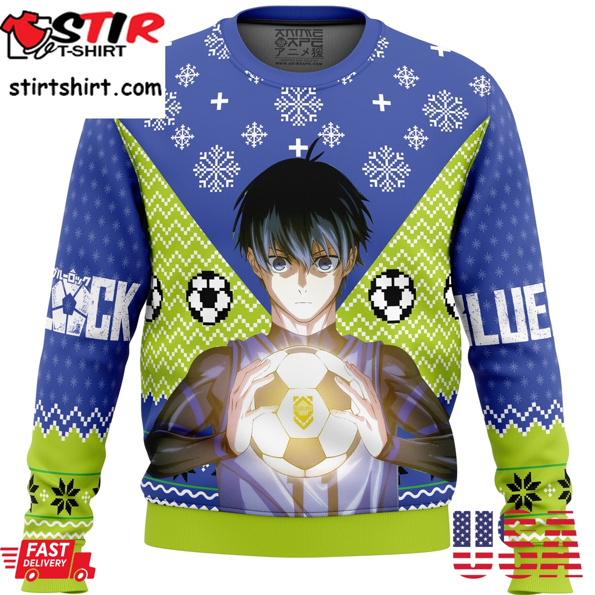 Isagi Yochi Blue Lock Ugly Christmas Sweater