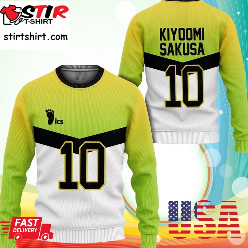 Itachiyama Kiyoomi Sakusa Sweatshirt Uniform Number 10 Haikyuu Anime 3D Printed Sweaters