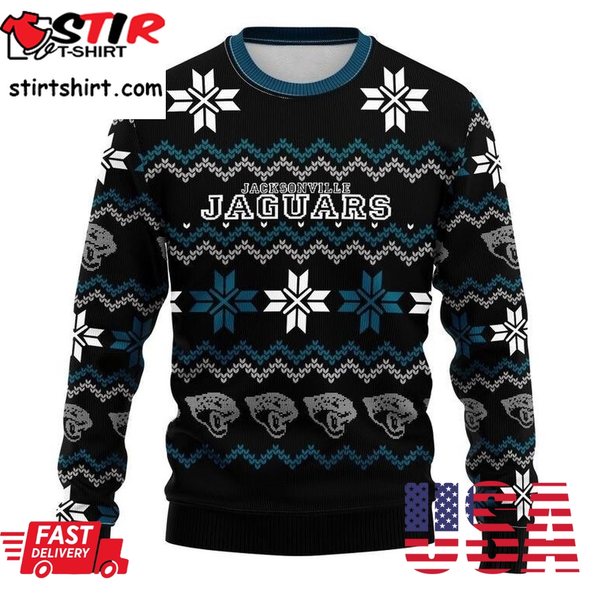 Jacksonville Jaguars Cute Snowflakes Wool Knitted Sweater