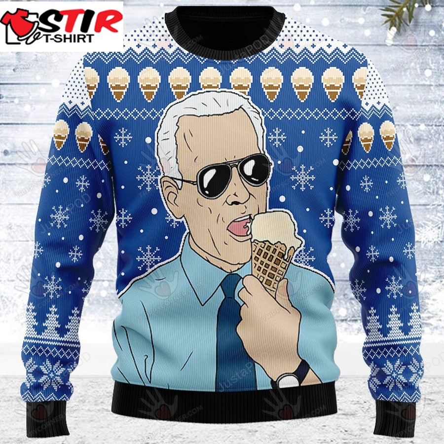 Joe I Love Ice Cream Ugly Christmas Sweater, All Over Ugly Sweater Christmas Gift   633
