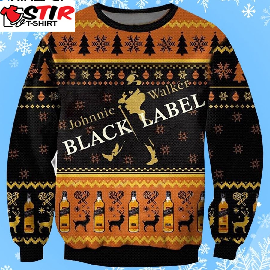 Johnnie Walker Black Label Ugly Christmas Sweater Johnnie