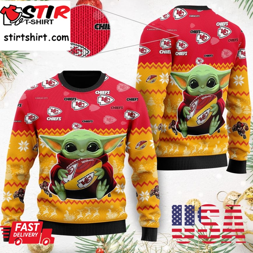 Kansas City Chiefs Baby Yoda Shirt For American Football Fans Ugly Christmas Sweater, Ugly Sweater, Christmas Sweaters, Hoodie, Sweatshirt, Sweater