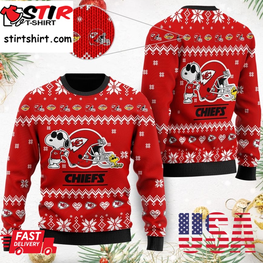 Kansas City Chiefs Cute The Snoopy Show Football Helmet 3D All Over Print Ugly Christmas Sweater, Christmas Sweaters, Hoodie, Sweatshirt, Sweater