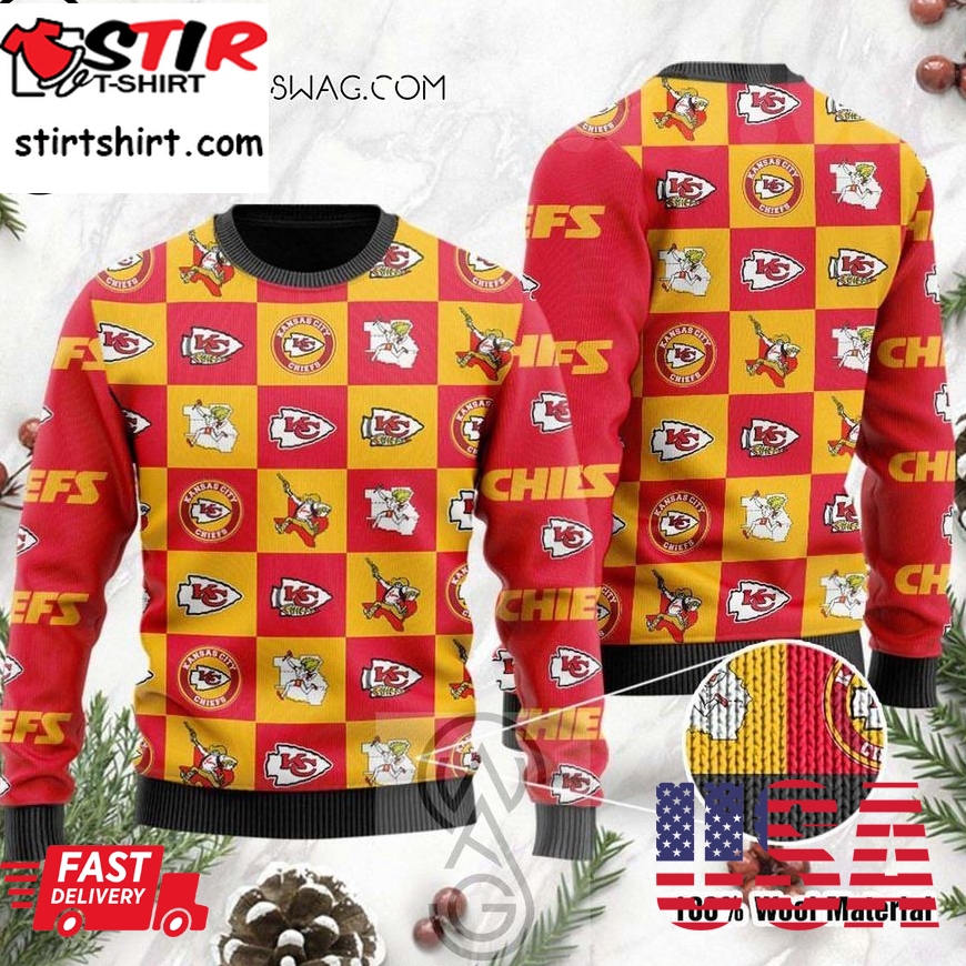 Kansas City Chiefs For Fans Knitting Pattern Ugly Christmas Sweater