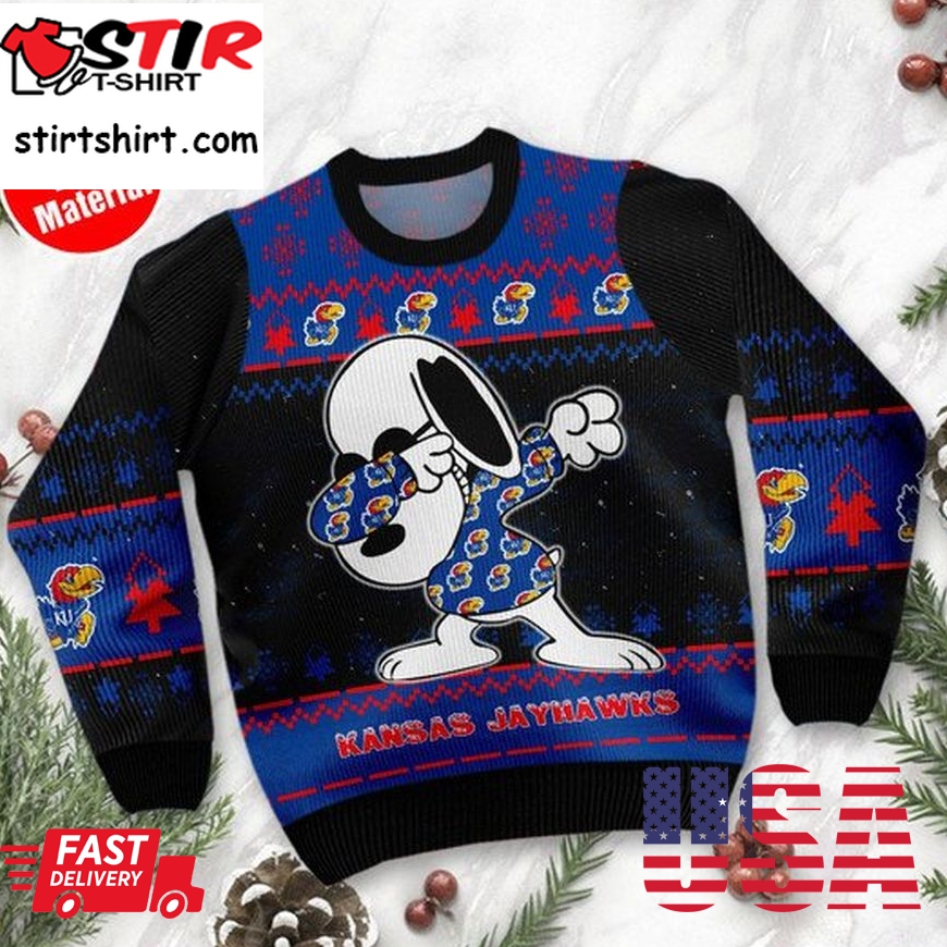 Kansas Jayhawks Snoopy Ugly Sweater
