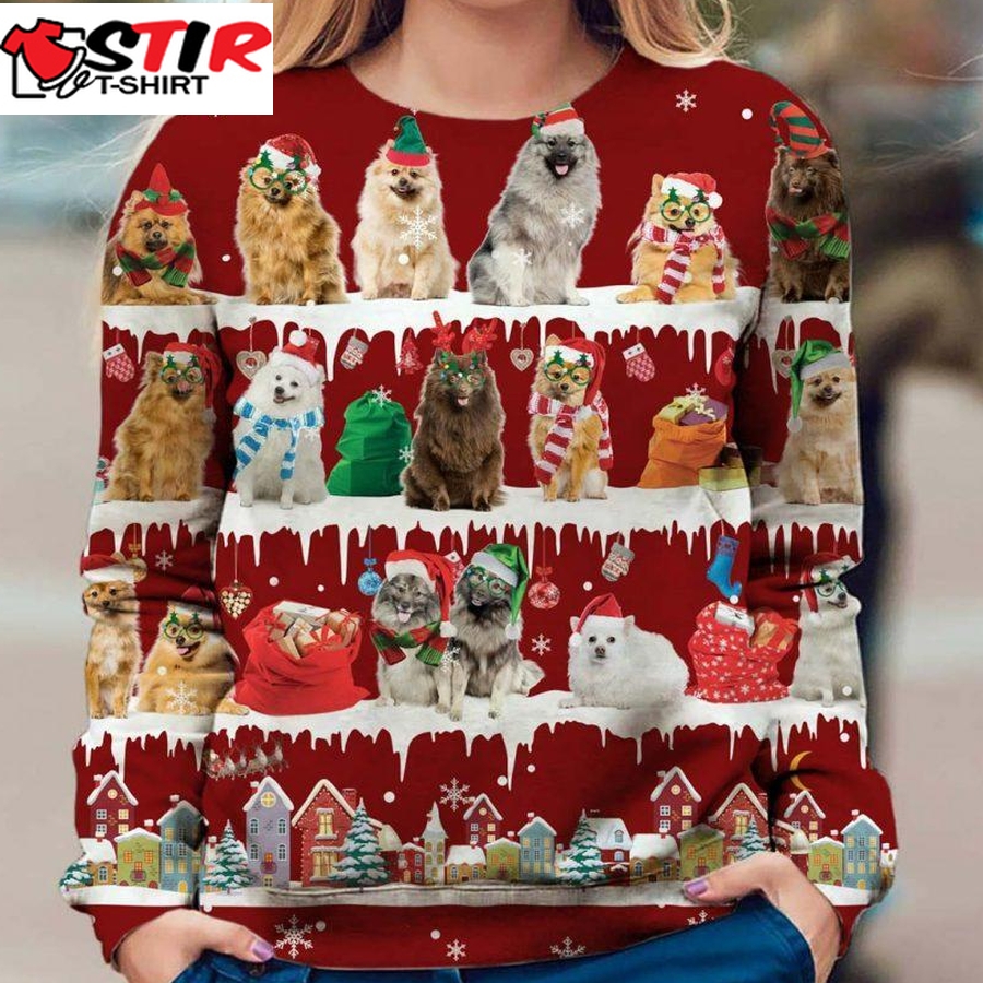 Keeshond   Snow Christmas   Premium Dog Christmas Ugly Sweatshirt, Dog Ugly Sweater   8