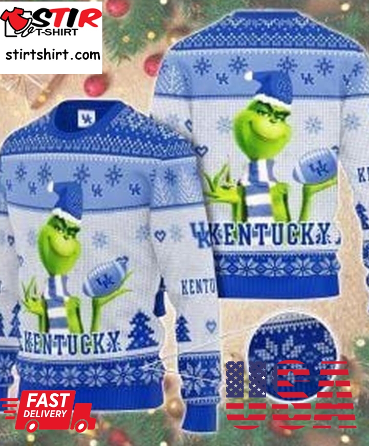 Kentucky Wildcats The Grinch Ugly Christmas Sweater All Over Print