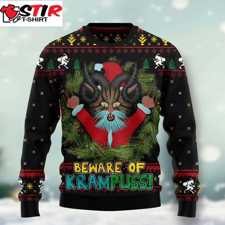 Krampuss Cat Ht091203 Ugly Christmas Sweater Unisex Womens & Mens, Couples Matching, Friends, Funny Family Ugly Christmas Holiday Sweater Gifts (Plus Size Available)   406